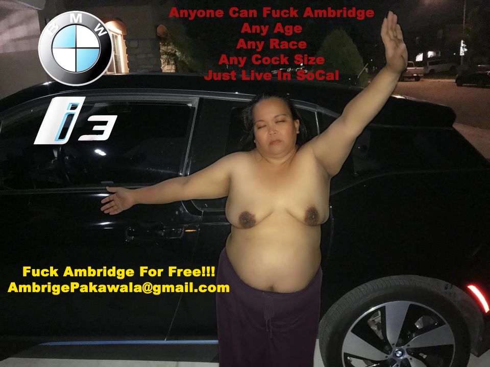 Posing Topless In Front Of My BMW On Driveway