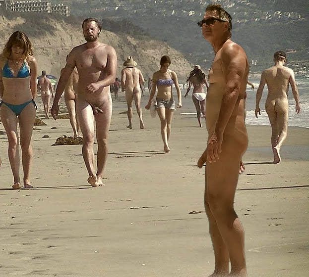 True nudist flashing on the beach