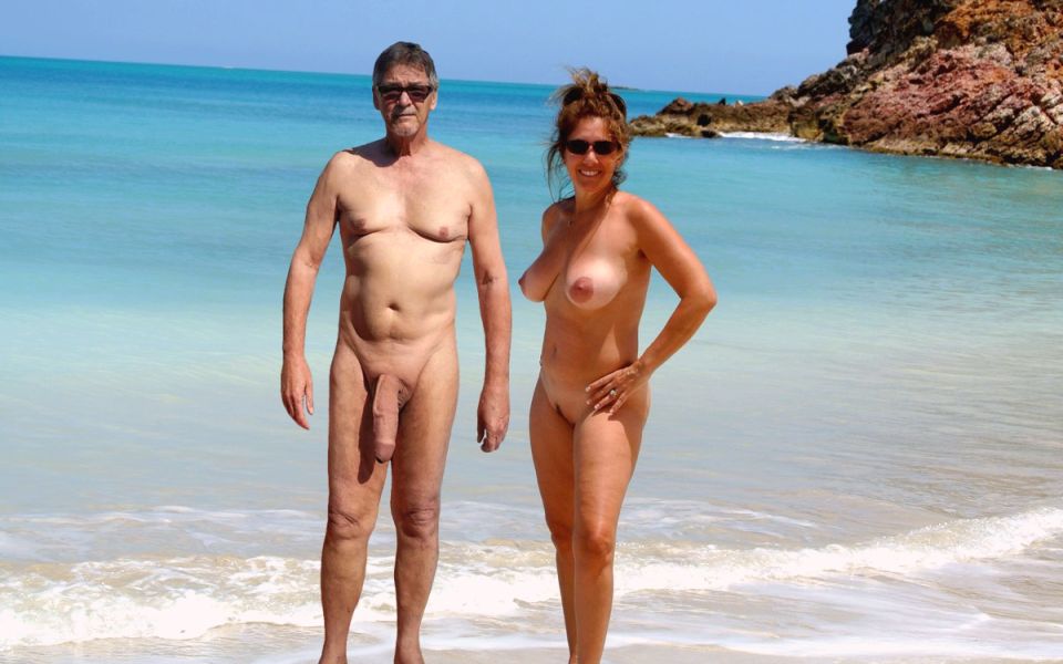 True nudist flashing cock with milfs