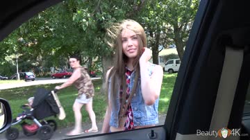 Smiling russian girl was picked up and fucked in