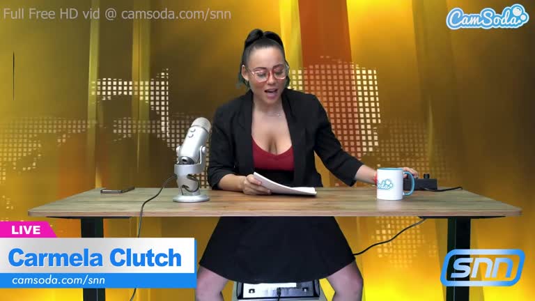 Camsoda - Busty Masturbating News Anchor Babe Orgasms