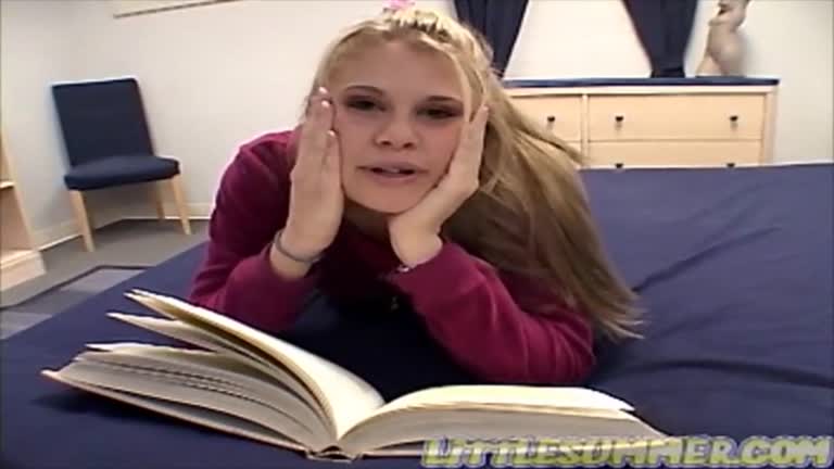 Tiny Blonde Teen Rubbing Her Pussy