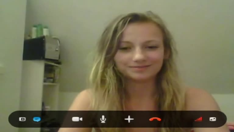 Blonde Cutie On Skype