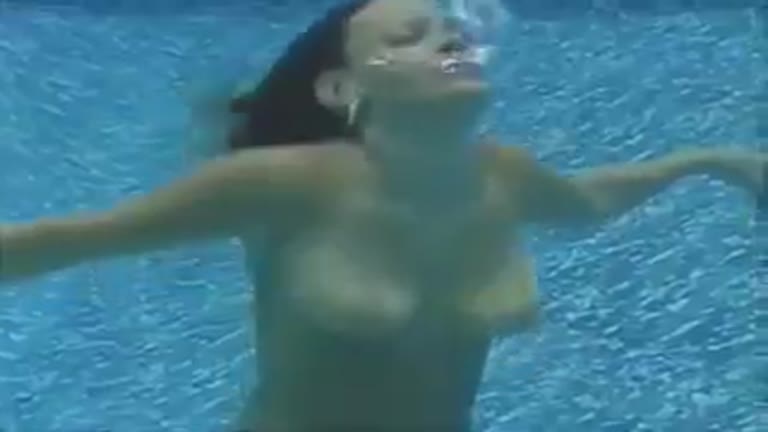 Topless Girl Drowning Underwater