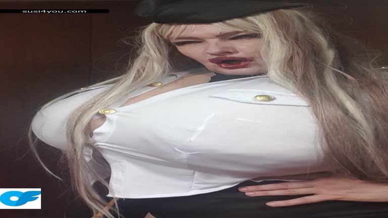 Wearing A Policecostume She Is Teasing With A Stick Showing Huge Tits And Pussy Giving Instructions