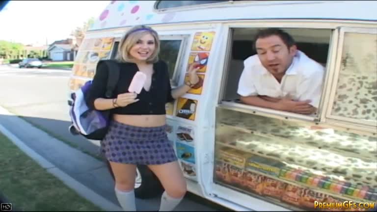 Sweet Stephanie Fucking Hard With Driver On Ice Cream Van