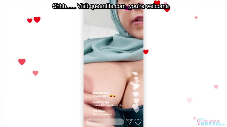 Creampie My Big Tits Hijab Stepmom On Live Stream