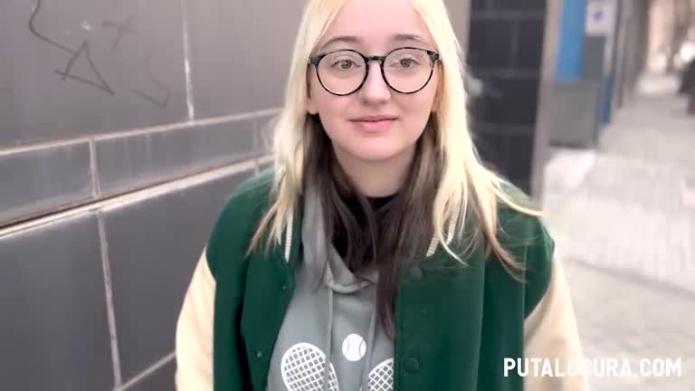 Spanish Blonde Girl Of Eyeglasses Is Tricked Into The Street To Be Carried To Bed