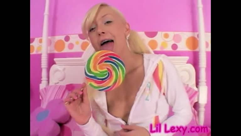 Lil Lexy Masturbate With Candy Stick