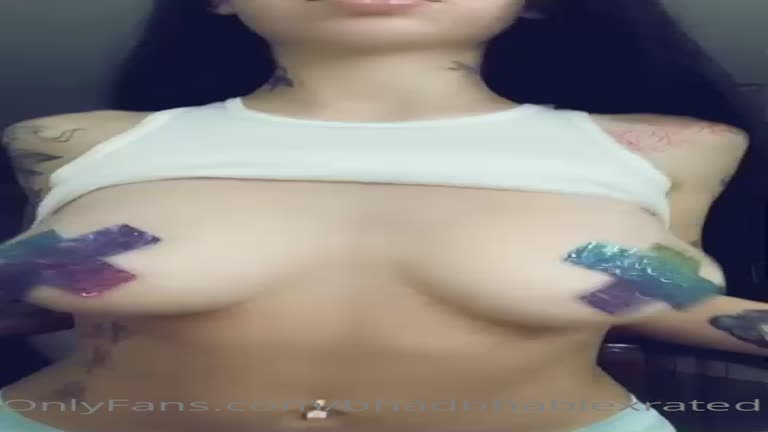 Bhaddie Bouncin Tits With Tape Covering Nips