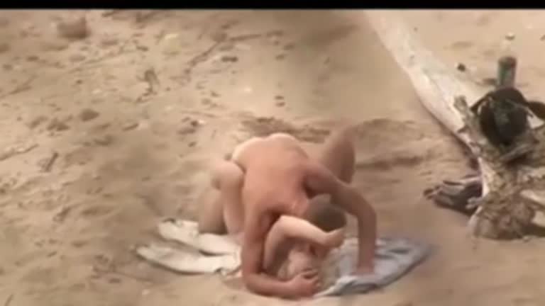 Blonde Stepsister Fucked On The Beach (voyeur)