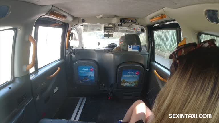 Sexy Blonde Has A Hot Ride In A Taxi