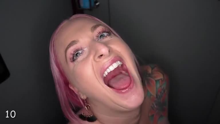 Big Tits Tattoo Blowjob Deepthroat Cum Swallow