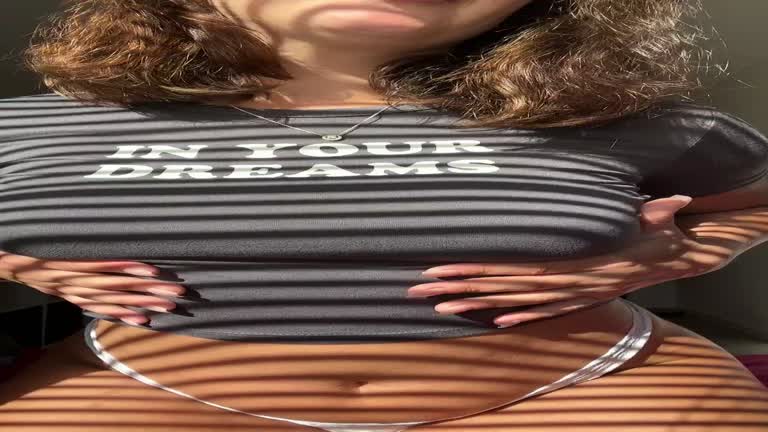 Hot Wife Teasing Her Boobs In The Shadows