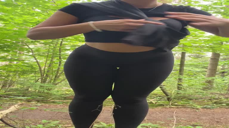 Playing Boobs During Hike Break