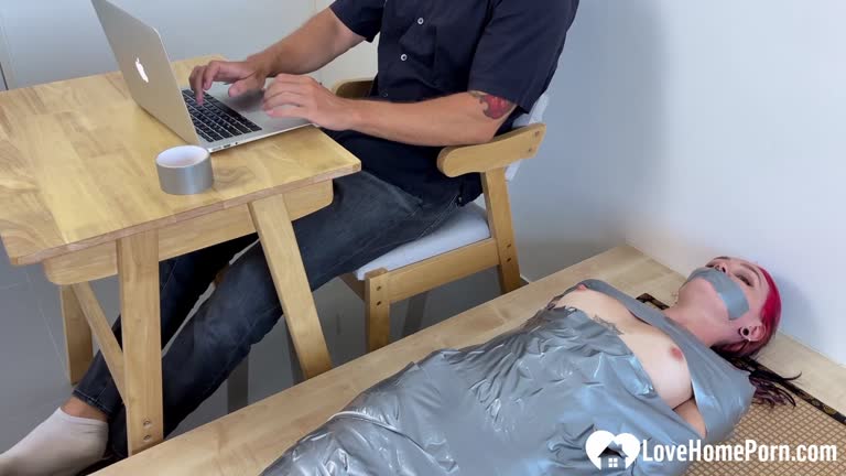 Completely Duct-Taped, I Tease And Touch Her