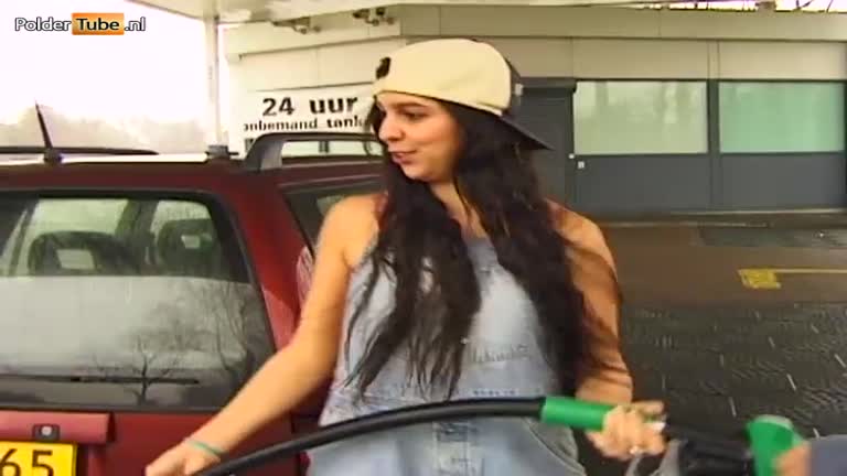 Sexy Long Haired Beauty Fucked In Gas Station Toilet