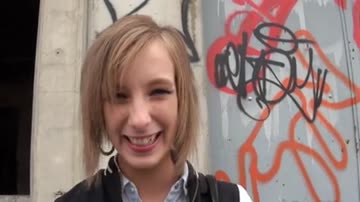 Young blonde teen gets her first gangbang