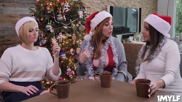 Bad MILFs Kate, Natasha And Lauren Greet Santa Clause With Some Soaking Wet MILF Pussy