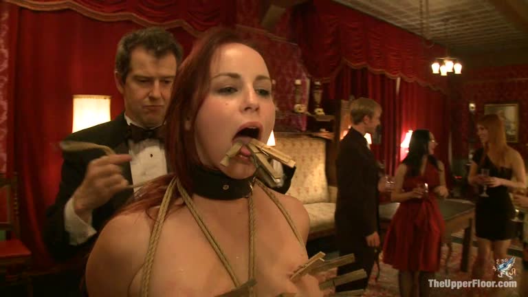 Slaves Cherry & Bella Must Serve Themselves Up At The Dinner Party.