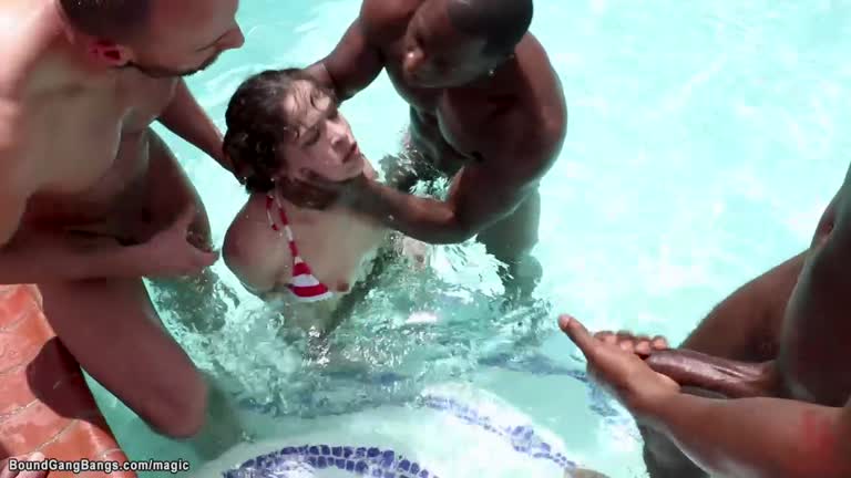 Babe Gangbang Interracial In Pool