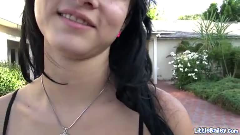 Little Bailey Goes Outdoor Park With Her Boyfriend And Blowjob