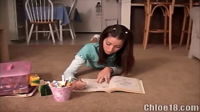 Teen Pokes Crayon Inside Her Tight Little Cunt